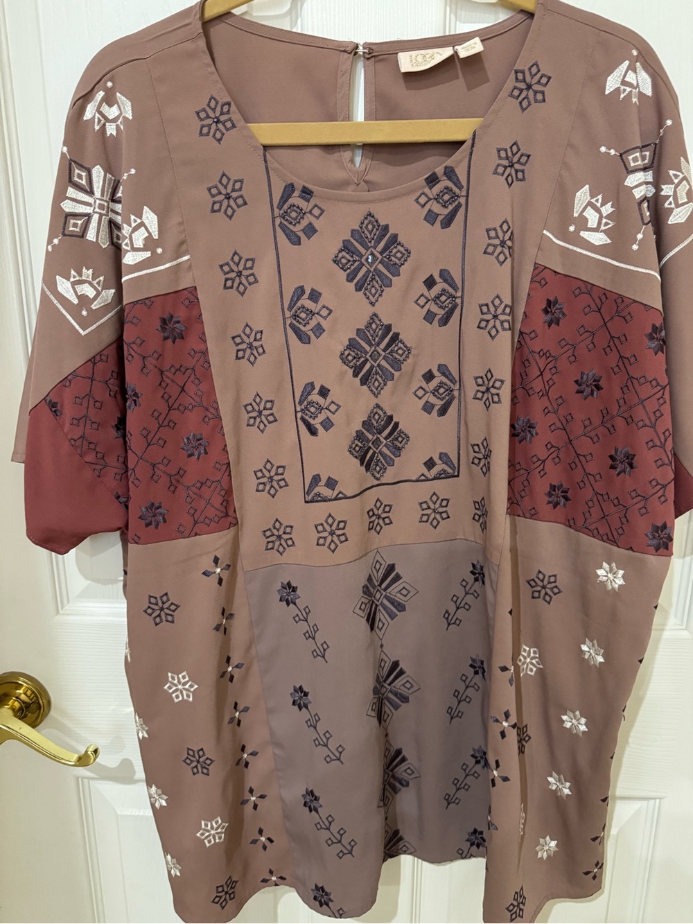 LOGO Lavish Dusty Rose Blouse